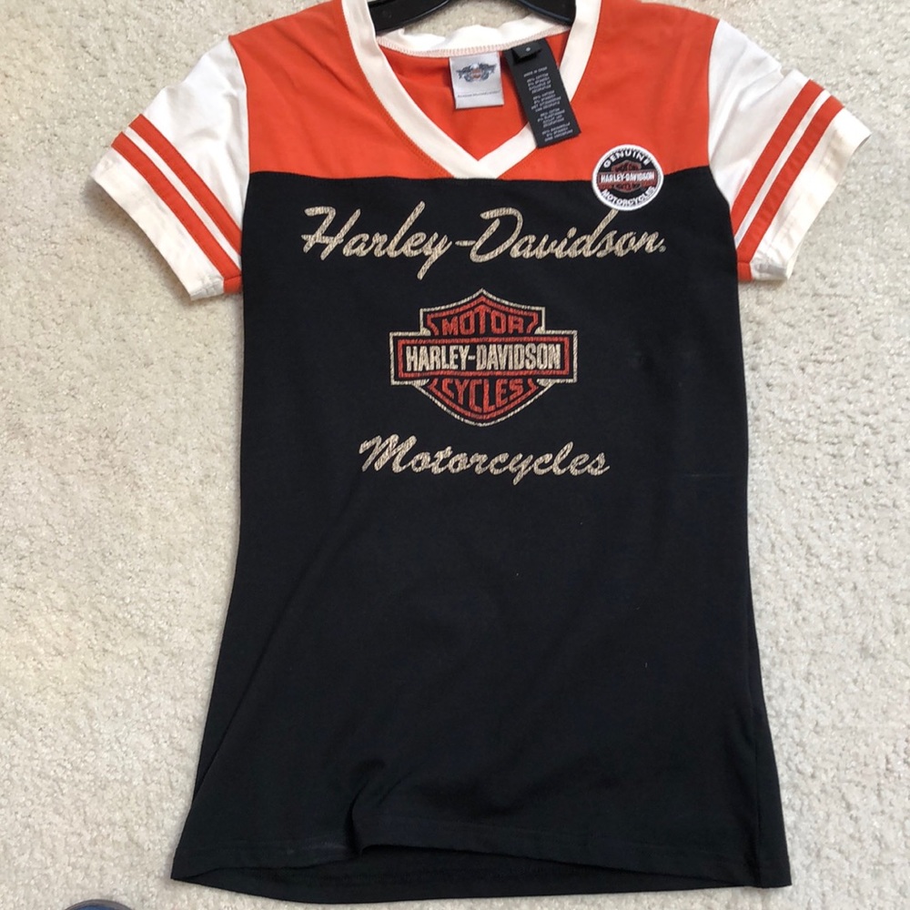 Harley Davidson NWOT Womens short sleeve. Harley Davidson authentic V neck top